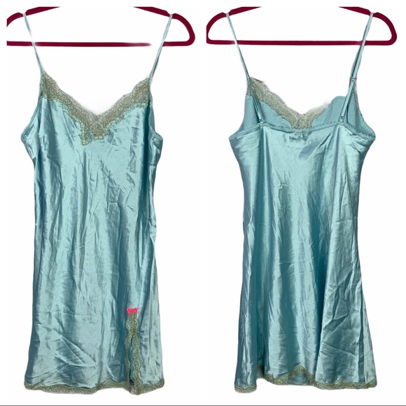 Victoria's Secret Other - Victorias Secret Blue Sexy Lingerie Lacy Chemise L